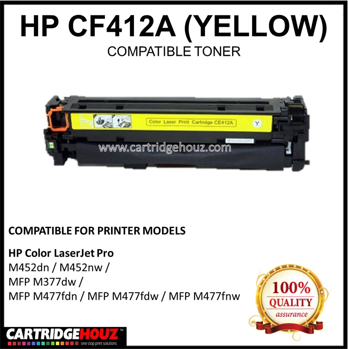 Compatible HP CF412A (410A) (Yellow) Laser Toner Cartridge for HP Color